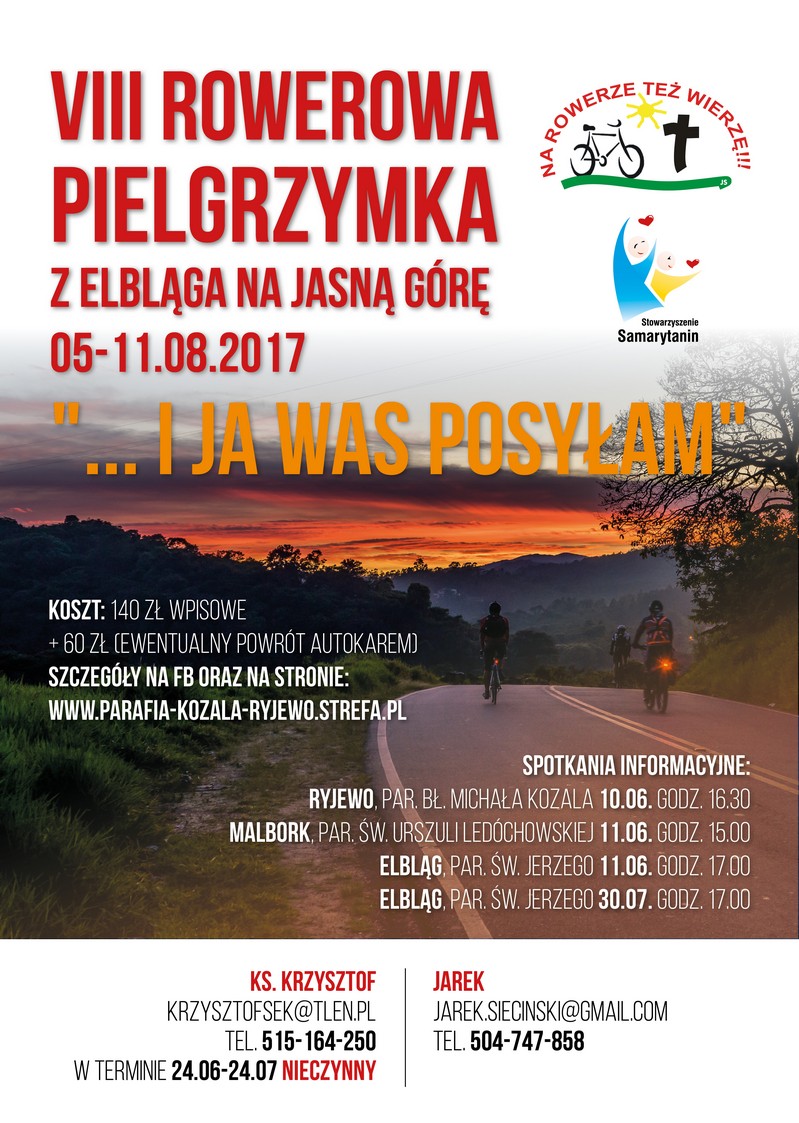 Plakat pielgrzymki rowerowej 2017