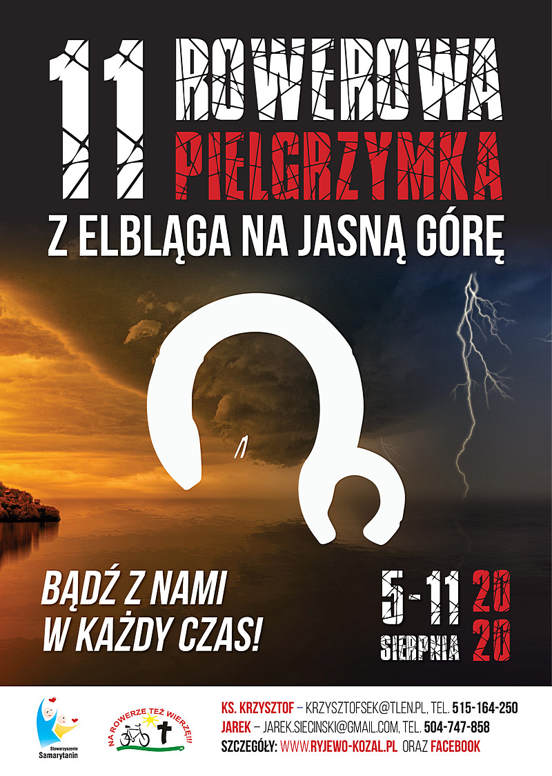 Plakat pielgrzymki rowerowej 2020